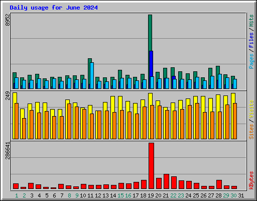 Daily usage for June 2024