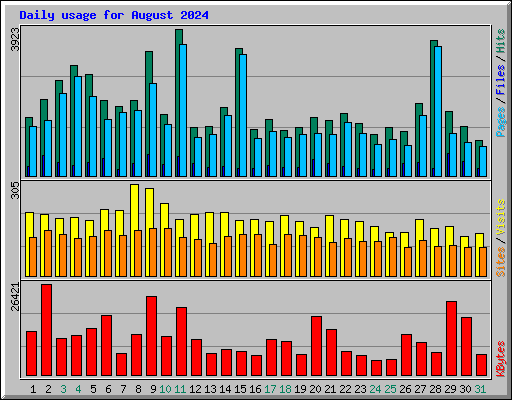 Daily usage for August 2024