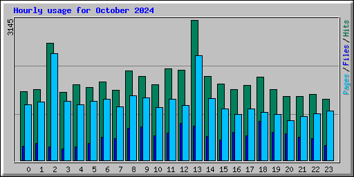 Hourly usage for October 2024